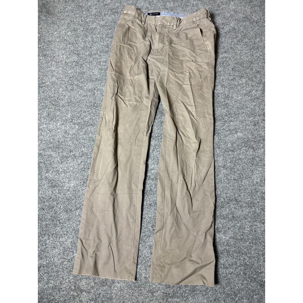 J.CREW Chino Pants Mens 30x32 Beige Regular Fit Straight Flat Front Casual Twill